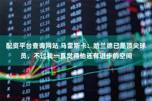 配资平台查询网站 马雷斯卡：哈兰德已是顶尖球员，不过我一直觉得他还有进步的空间